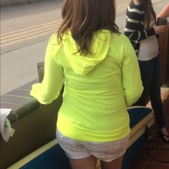 Reflex Neon Yellow California Flag Long Sleeve Hoodie Medium - Picture 10 of 10